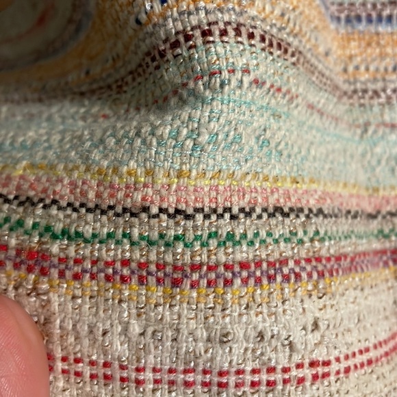 DYLAN multicolor textured knit pullover poncho top OVERDIZED V neck drop S/S SM - Picture 6 of 17